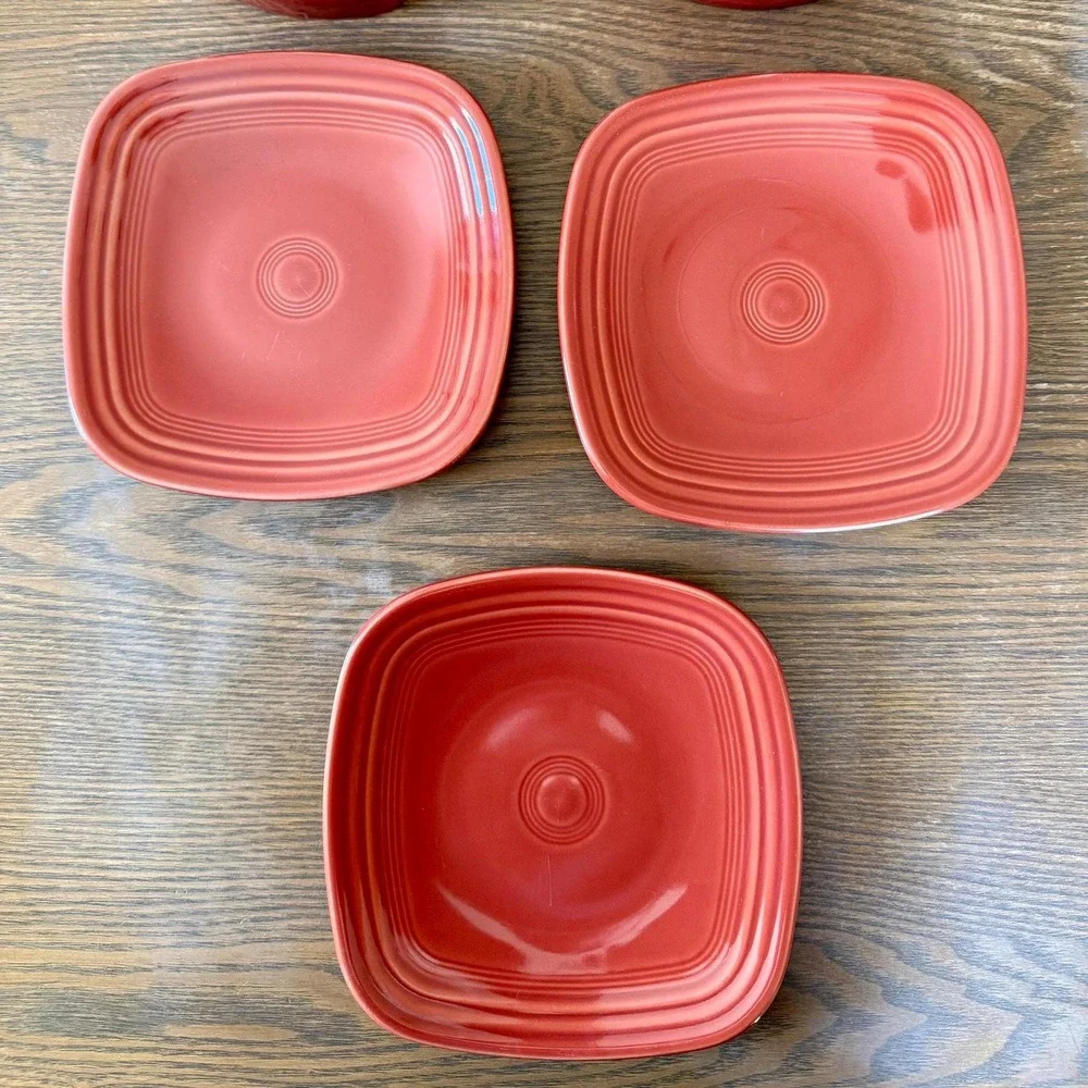 Fiesta Square Salad Plates | Set of 3 | Homer Laughlin HLC USA